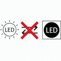 Symbol + tekst: Lyskilden (LED) kan ikke udskiftes.